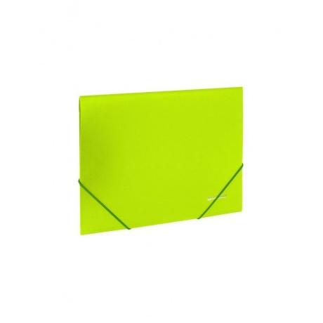 Папка на резинках BRAUBERG Neon, неоновая, зеленая, до 300 листов, 0,5 мм, 227460, (10 шт.) - фото 1