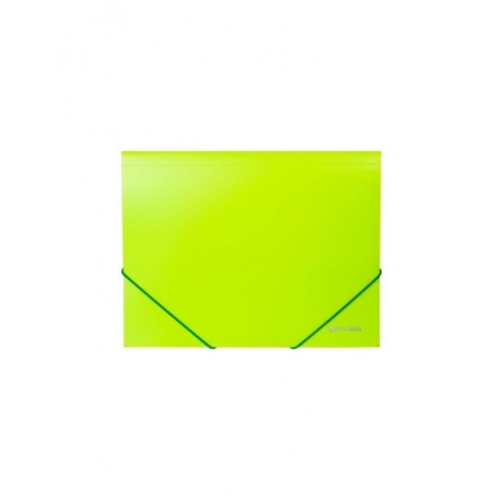 Папка на резинках BRAUBERG Neon, неоновая, зеленая, до 300 листов, 0,5 мм, 227460, (10 шт.) - фото 2