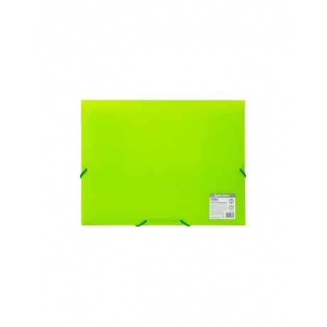 Папка на резинках BRAUBERG Neon, неоновая, зеленая, до 300 листов, 0,5 мм, 227460, (10 шт.) - фото 3