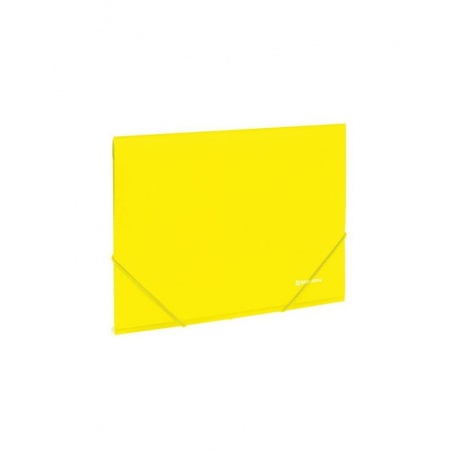Папка на резинках BRAUBERG Neon, неоновая, желтая, до 300 листов, 0,5 мм, 227461, (10 шт.) - фото 1