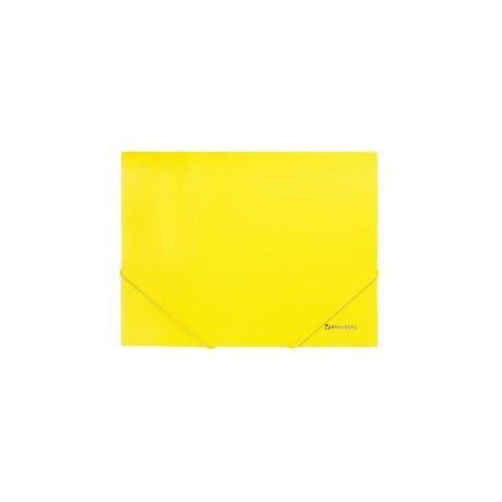 Папка на резинках BRAUBERG Neon, неоновая, желтая, до 300 листов, 0,5 мм, 227461, (10 шт.) - фото 2