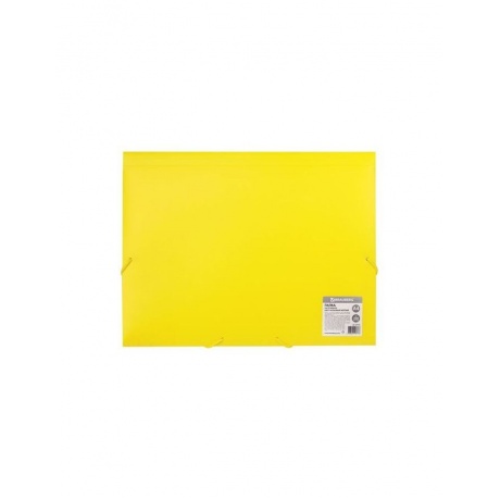 Папка на резинках BRAUBERG Neon, неоновая, желтая, до 300 листов, 0,5 мм, 227461, (10 шт.) - фото 3