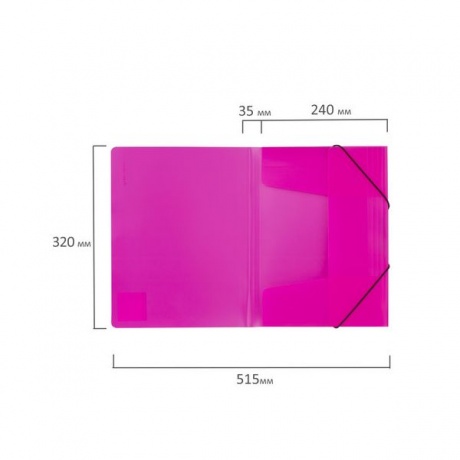 Папка на резинках BRAUBERG Neon, неоновая, розовая, до 300 листов, 0,5 мм, 227462, (10 шт.) - фото 8