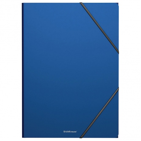 Папка на резинках ERICH KRAUSE Classic, А4, до 300 листов, 400 мкм, синяя, 47190 - фото 1