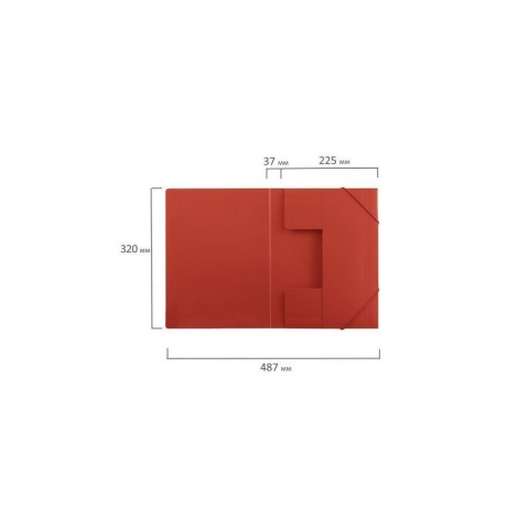 Папка на резинках BRAUBERG Office, красная, до 300 листов, 500 мкм, 227711, (10 шт.) - фото 8