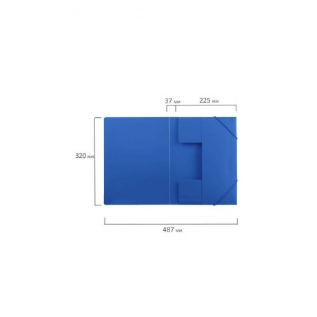 Папка на резинках BRAUBERG Office, синяя, до 300 листов, 500 мкм, 227712, (10 шт.) - фото 8