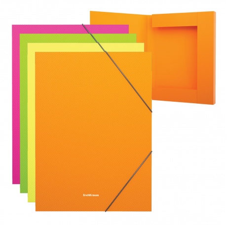 Папка-короб на резинках ERICH KRAUSE Glance Neon, А4, 30 мм, до 300 листов, 600 мкм, ассорти, 43056 - фото 1