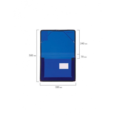 Папка на резинках BRAUBERG, широкая, А4, 330х240 мм, синяя, до 500 листов, 0,6 мм, 227978 - фото 7