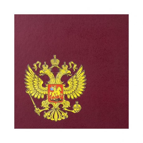 Папка адресная бумвинил с гербом России, 3D-печать, формат А4, бордовая, индивидуальная упаковка, ПД-013 - фото 4