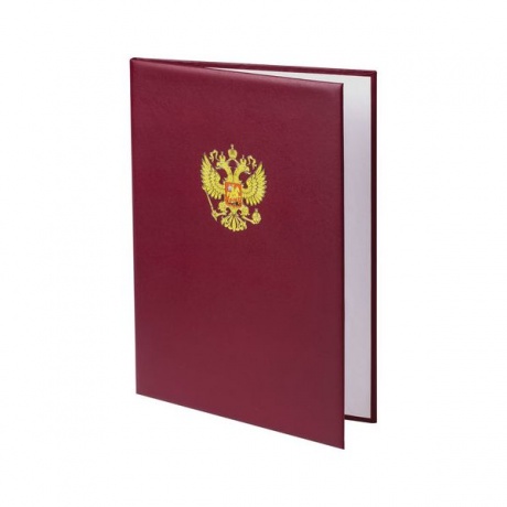 Папка адресная бумвинил с гербом России, 3D-печать, формат А4, бордовая, индивидуальная упаковка, ПД-013 - фото 7