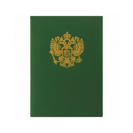Папка адресная бумвинил с гербом России, формат А4, зеленая, индивидуальная упаковка, STAFF, 129581, (5 шт.) - фото 5