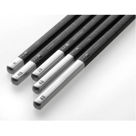 Набор карандашей чернографитных Moleskine Drawing Set EW7P05GPHA (5 карандашей, H/HB/2B/4B/6B) - фото 3
