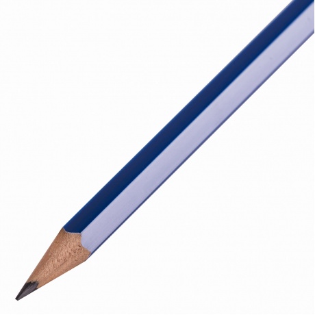 181722, (цена за 6 шт.) Набор карандашей чернографитных BRAUBERG &quot;GX-100&quot; 12 шт., HB, с ластиком, корпус синий, 181722 - фото 3