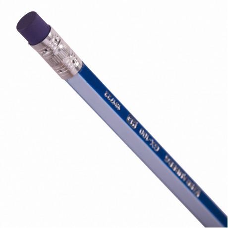 181722, (цена за 6 шт.) Набор карандашей чернографитных BRAUBERG &quot;GX-100&quot; 12 шт., HB, с ластиком, корпус синий, 181722 - фото 4