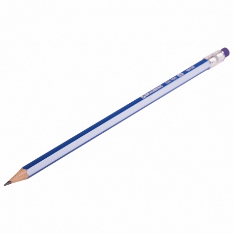 181722, (цена за 6 шт.) Набор карандашей чернографитных BRAUBERG &quot;GX-100&quot; 12 шт., HB, с ластиком, корпус синий, 181722 - фото 5