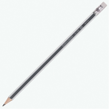 181715, (цена за 12 шт.) Набор карандашей чернографитных BRAUBERG &quot;G-100&quot; 4 шт., HB, с ластиком, корпус ассорти, 181715 - фото 6