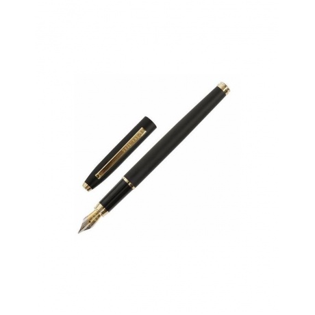 Ручка бизнес-класса перьевая BRAUBERG Brioso, СИНЯЯ, корпус черный с золотистыми деталями, линия письма 0,25 мм, 143467 - фото 2