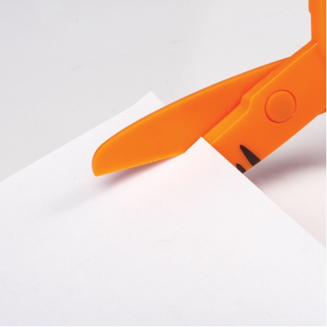 Ножницы ПИФАГОР Тигренок, 120 мм, с безопасными пластиковыми лезвиями, оранжевые, картонная упаковка с европодвесом, 236858, (12 шт.) - фото 2