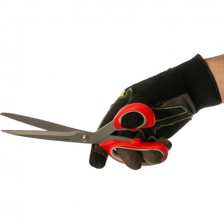 Ножницы хозяйственные ЗУБР 230 мм, изогнутые двухкомпонентные ручки (40442-24) - фото 3