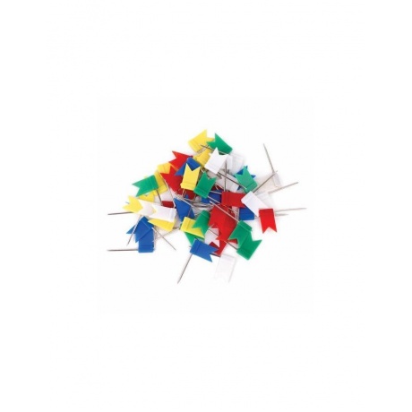 Булавки-флажки маркировочные BRAUBERG, цветные, 50 шт., пластиковая коробка, европодвес, 221537, (6 шт.) - фото 3