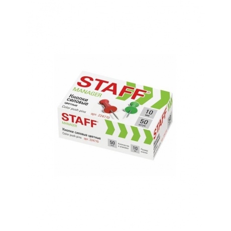 Силовые кнопки-гвоздики STAFF, цветные, 50 шт., в картонной коробке, 224770, (24 шт.) - фото 1