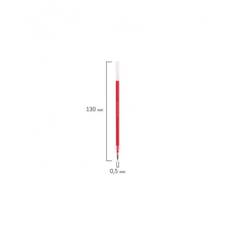 Стержень гелевый BRAUBERG 130 мм, КРАСНЫЙ, узел 0,5 мм, линия письма 0,35 мм, GP103R, (40 шт.) - фото 4