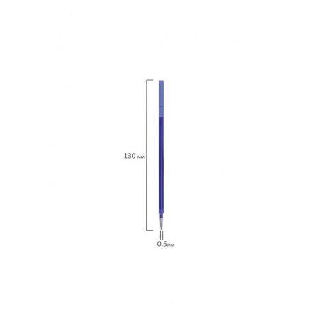 Стержень стираемый гелевый STAFF 130 мм, СИНИЙ, узел 0,5 мм, линия письма 0,35 мм, GP109R, (60 шт.) - фото 4