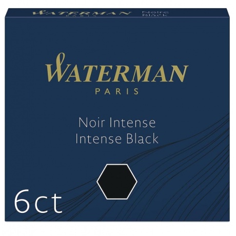 Картридж Waterman International 52011 (CWS0110940) черные чернила для ручек перьевых (6шт) - фото 1