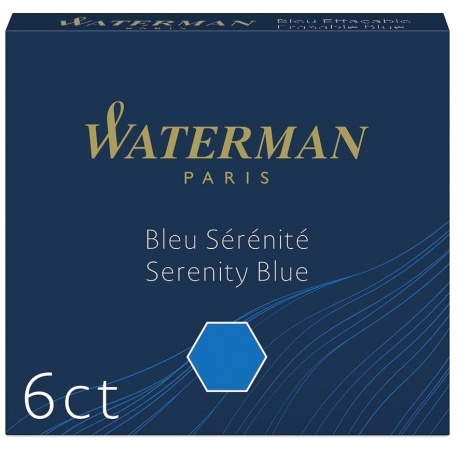 Картридж Waterman International 52012 (CWS0110950) синие чернила для ручек перьевых (6шт) - фото 1