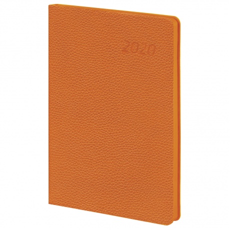 Ежедневник датированный 2020 А5, BRAUBERG Stylish, интегральная обложка, цветной срез, оранжевый, 138х213 мм, 129791 - фото 1