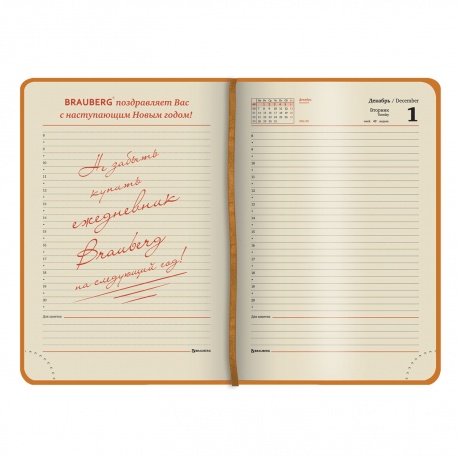 Ежедневник датированный 2020 А5, BRAUBERG Stylish, интегральная обложка, цветной срез, оранжевый, 138х213 мм, 129791 - фото 4