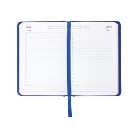 Ежедневник недатированный Brauberg Select, А6, 160 листов (111686) синий - фото 4