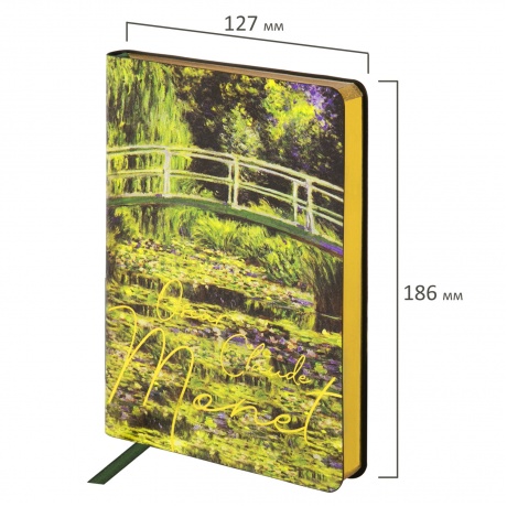 112103, Ежедневник недатированный B6 (127х186 мм), BRAUBERG VISTA, под кожу, гибкий, срез фольга, 136 л., &quot;Claude Monet&quot;, 112103 - фото 2