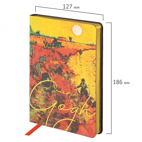 112102, Ежедневник недатированный B6 (127х186 мм), BRAUBERG VISTA, под кожу, гибкий, срез фольга, 136 л., &quot;Van Gogh&quot;, 112102 - фото 2