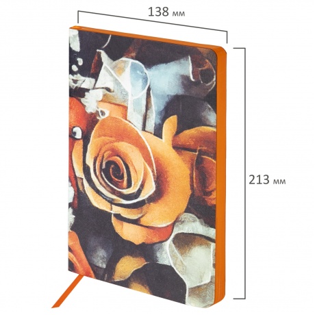 112016, Ежедневник недатированный А5 (138х213 мм), BRAUBERG VISTA, под кожу, гибкий, 136 л., &quot;Rose flower&quot;, 112016 - фото 2