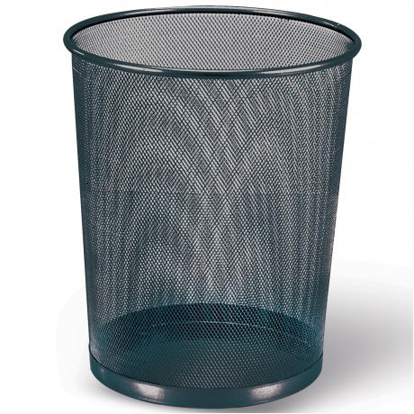 Корзина для бумаг БОЛЬШАЯ, 20 л, металлическая, черная, BRAUBERG Germanium, 231956