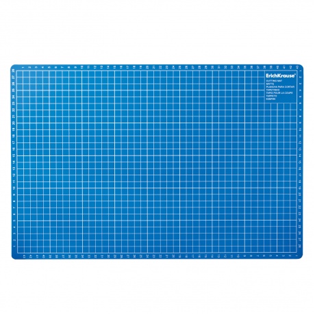 Коврик-подкладка настольный для резки А3 (450х300 мм), сантиметровая шкала, синий, 3 мм, ERICH KRAUSE, 19272 - фото 1