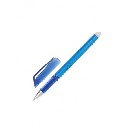 Ручка стираемая гелевая STAFF, СИНЯЯ, хромированные детали, узел 0,5 мм, линия письма 0,35 мм, 142494, (12 шт.) - фото 2