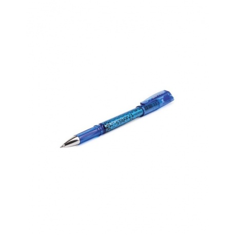 Ручка стираемая гелевая STAFF, СИНЯЯ, хромированные детали, узел 0,5 мм, линия письма 0,35 мм, 142494, (12 шт.) - фото 6