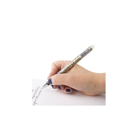 Ручка стираемая гелевая STAFF, ЧЕРНАЯ, хромированные детали, узел 0,5 мм, линия письма 0,35 мм, 142495, (12 шт.) - фото 9
