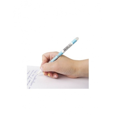 Ручка стираемая гелевая ПИФАГОР, СИНЯЯ, корпус двухцветный, узел 0,5 мм, линия письма 0,35 мм, 142496, (12 шт.) - фото 8
