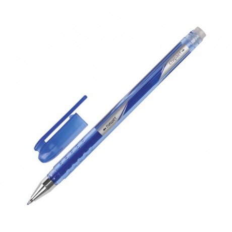 Ручка стираемая гелевая STAFF, СИНЯЯ, корпус синий, хромированные детали, узел 0,5 мм, линия письма 0,38 мм, GP190, (12 шт.) - фото 2