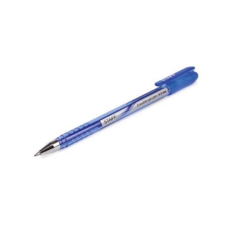 Ручка стираемая гелевая STAFF, СИНЯЯ, корпус синий, хромированные детали, узел 0,5 мм, линия письма 0,38 мм, GP190, (12 шт.) - фото 6