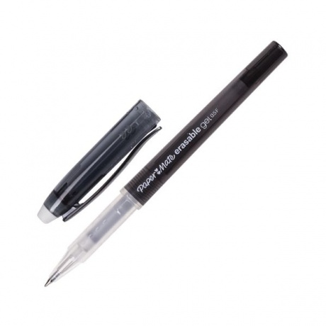 Ручка стираемая гелевая Paper Mate Erasable Gel (1994725) черная, корпус черный - фото 1