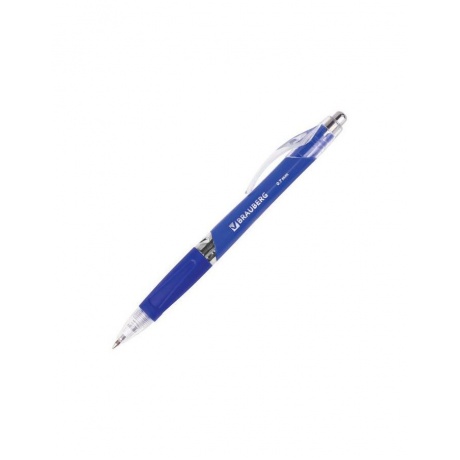Ручка шариковая автоматическая с грипом BRAUBERG Rave, СИНЯЯ, корпус синий, узел 0,7 мм, линия письма 0,35 мм, BPR103, (24 шт.) - фото 1