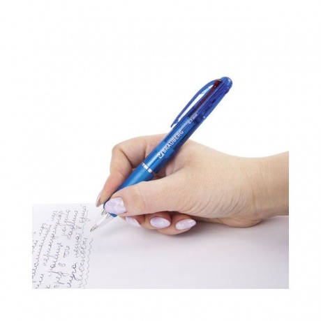 Ручка шариковая автоматическая с грипом BRAUBERG Spectrum, 4 ЦВЕТА (синяя, черная, красная, зеленая), линия письма 0,35мм, 141513, (12 шт.) - фото 7