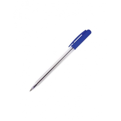 Ручка шариковая автоматическая STAFF, СИНЯЯ, корпус прозрачный, узел 0,8 мм, линия письма 0,4 мм, BPR243, (100 шт.) - фото 1