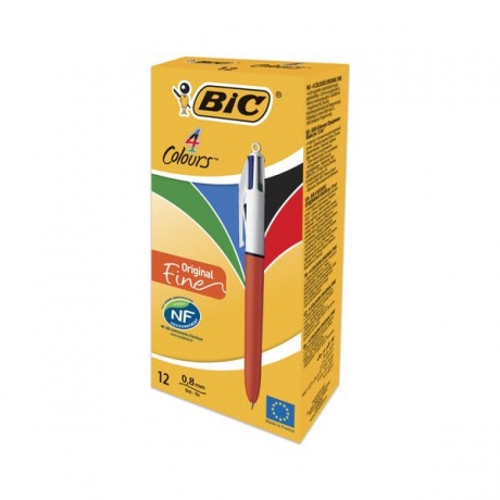 Ручка шариковая автоматическая BIC 4 Colours, 4 цвета (синий, черный, красный, зеленый), узел 0,8 мм, линия письма 0,3 мм, 889971 - фото 2
