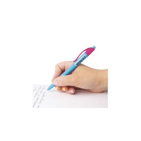 Ручка шариковая масляная автоматическая BRAUBERG FRUITY RX, СИНЯЯ, soft-touch, узел 0,7 мм, линия письма 0,35 мм, OBPR128, (24 шт.) - фото 11