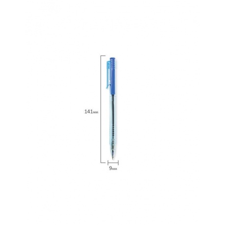 Ручка шариковая масляная автоматическая BRAUBERG Click Blue, СИНЯЯ, тонированный корпус, узел 1 мм, линия письма 0,5 мм, OBPR136, (100 шт.) - фото 6